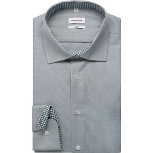 Slim - Langarm Overhemd - Sage Green - Kentkraag - Slim Fit