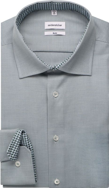 Slim - Langarm Overhemd - Sage Green - Kentkraag - Slim Fit