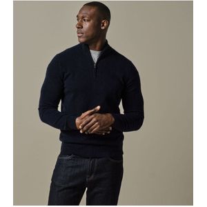 Profuomo Trui ritssluitingdonkerblauw, Effen