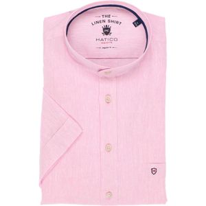 Hatico Regular Fit Linnen hemd roze, Effen