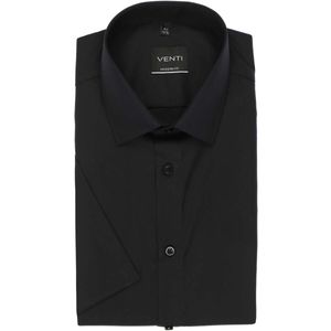 Venti Modern Fit Overhemd Korte mouw zwart