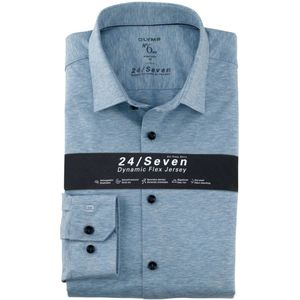 OLYMP No. Six Super Slim Jersey shirt blauw, Faux-uni