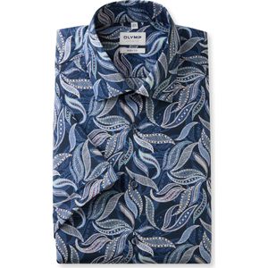 OLYMP - Level Five - Overhemd - Marine - Korte Mouw