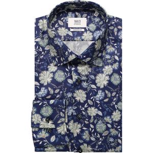 Overhemden - Navy - Non Iron - Kentkraag - Lange Mouwen - Getailleerd