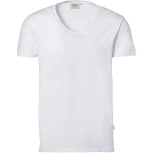 HAKRO T-Shirt V-hals wit, Effen