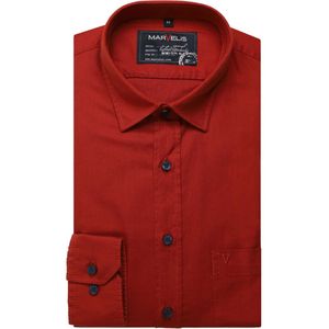 Marvelis Casual Modern Fit Overhemd roest, Effen