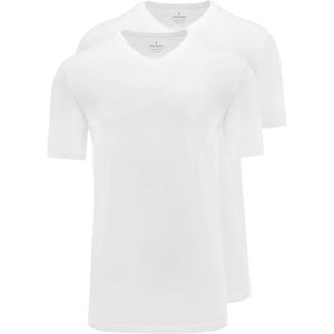 RAGMAN Regular Fit T-Shirt V-hals Dubbel pak wit, Effen