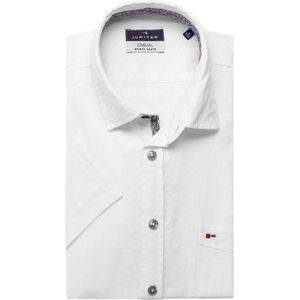 Jupiter Casual Regular Fit Linnen hemd wit, Effen