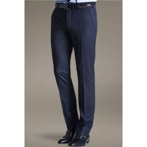 Meyer Modern Fit Linnen broek marine, Effen