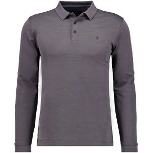 RAGMAN Soft Knit Poloshirt lange mouw leisteen, Effen