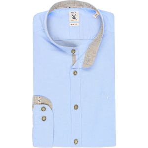 Pure Slim Fit Traditioneel overhemd lichtblauw, Effen