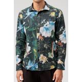 OLYMP - Casual Linnen Overhemd - Grijs-Groen - Lange Mouw - 100% Linnen