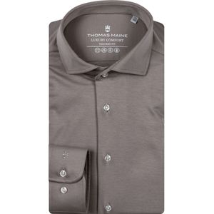 Thomas Maine Overhemd beige, Effen