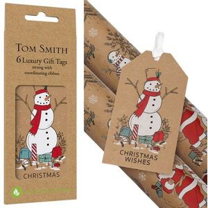 Tom Smith Luxe Cadeaulabels Met Sneeuwman 6 PCS