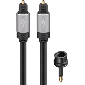 Optische Toslink Kabel - Met Toslink naar Mini Toslink Adapter - Verguld - 1,5 meter - Zwart