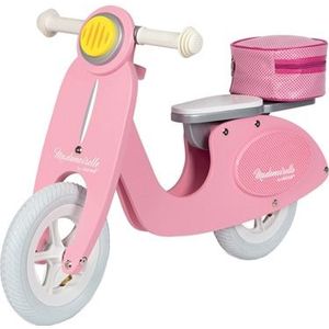 Janod - Roze Scooter Mademoiselle - Houten Loopfiets