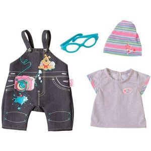 Baby Born - Jeans Collectie - Poppenkleertjes - Spijkerbroek - T-Shirt - Muts - Bril