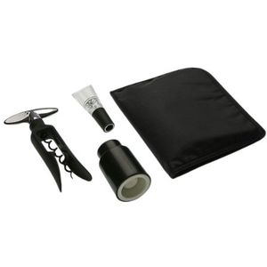 Versa - Wijnaccessoires - Zwart - Staal - Inhoud 4 Delen