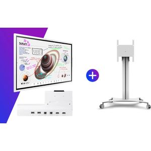 Samsung Flip Pro 55" WM55B mit celexon Seoul Rollwagen und Anschlussbox