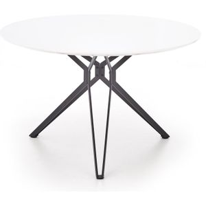 Ronde eettafel Pixel 120 cm breed in hoogglans wit