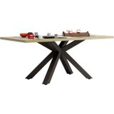 Eettafel Baxter spin poot centraal 220x90 cm eiken met antraciet