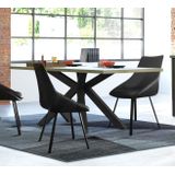 Eettafel Baxter spin poot centraal 220x90 cm eiken met antraciet