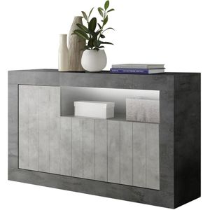 Dressoir Urbino 138 cm breed in Oxid met grijs beton
