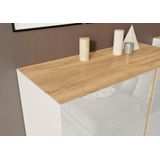 Dressoir Mesa 152 cm breed in Cashmere met navarra eiken