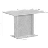 Eettafel Bandol 3 van 110 cm breed in grijs beton