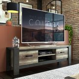 Tv meubel Malt 169 cm breed oud eiken met antraciet