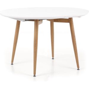 Uitschuifbare ronde eettafel Edward 120 tot 200 cm breed