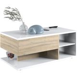 Salontafel Insta 115x60 Cm hoogglans wit met eiken