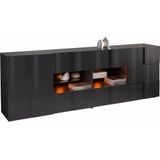 Dressoir Dama 241 cm breed  - Hoogglans grijs