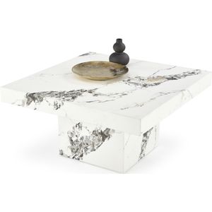 Vierkant salontafel Monolit 80x80 marmer wit