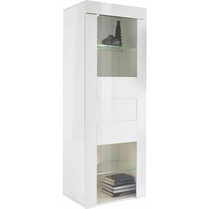 Vitrinekast Easy 167 cm hoog - Hoogglans wit