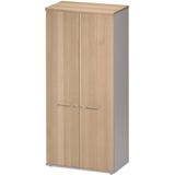 Archiefkast Jazz Small van 183 cm hoog in beuken met licht grijs