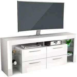 Tv-meubel Raymond met 4 lade 180 cm breed hoogglans wit