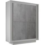 Opbergkast SKY 146 cm hoog - Wit met grijs beton