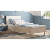 Eenpersoonsbed Larvik 90x190cm in eiken met wit