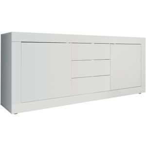 Dressoir Basic 210 cm breed hoogglans wit