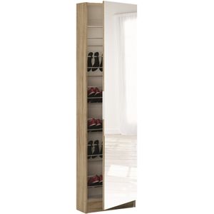 Schoenenkast Ibiza met spiegel brushed oak