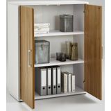 Archiefkast Calvia van 111 cm hoog wit met oud eiken