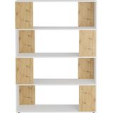 Roomdivider Varel 2 - 163 cm Hoog in wit met eiken