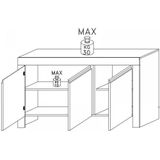 Dressoir Amalfi 160 cm breed  - hoogglans wit