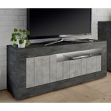 Tv-meubel Urbino 138 cm breed in Oxid met grijs beton