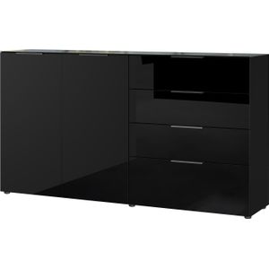 Dressoir Oakland 184 cm breed in zwart