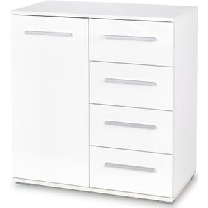 Commode Lima 82 cm hoog in hoogglans wit
