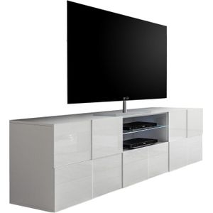 Tv-meubel Dama 181 cm breed in hoogglans wit