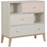 Commode Alika 95 cm hoog in Wit kastanjehout