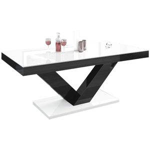 Salontafel Victoria mini 120 cm breed - Hoogglans wit met zwart